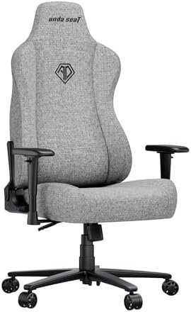 Anda Seat Novis Gaming Chair for Adults - Large Reclining Video Game Chairs, Linen Fabric Ergonomic Office Chair, Heavy Duty Back Lumbar Support - Gray Fabric Computer Chairs for Home & Work