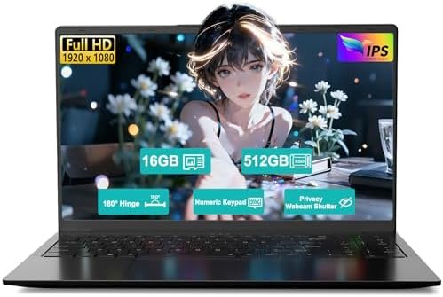15.6″ IPS FHD-Laptop: AMD Ryzen 5 (Beat i5-1135G7), 16GB RAM 512GB SSD | Radeon Vega 8 Graphics & 1 Years Warranty | Win 11 Business & Student Gaming-Notebook, 65W Fast Charge, HD Camera, Numpad, 2026