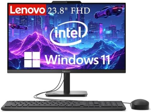 Lenovo IdeaCentre 24″ FHD All-in-One Desktop, 16GB RAM 512GB SSD | Intel 4-Core Processor, Intel Graphics, Wi-Fi 6, Bluetooth 5.2, Windows 11, 2026 Edition